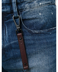 Emporio Armani Worn Effect Jeans With Chain