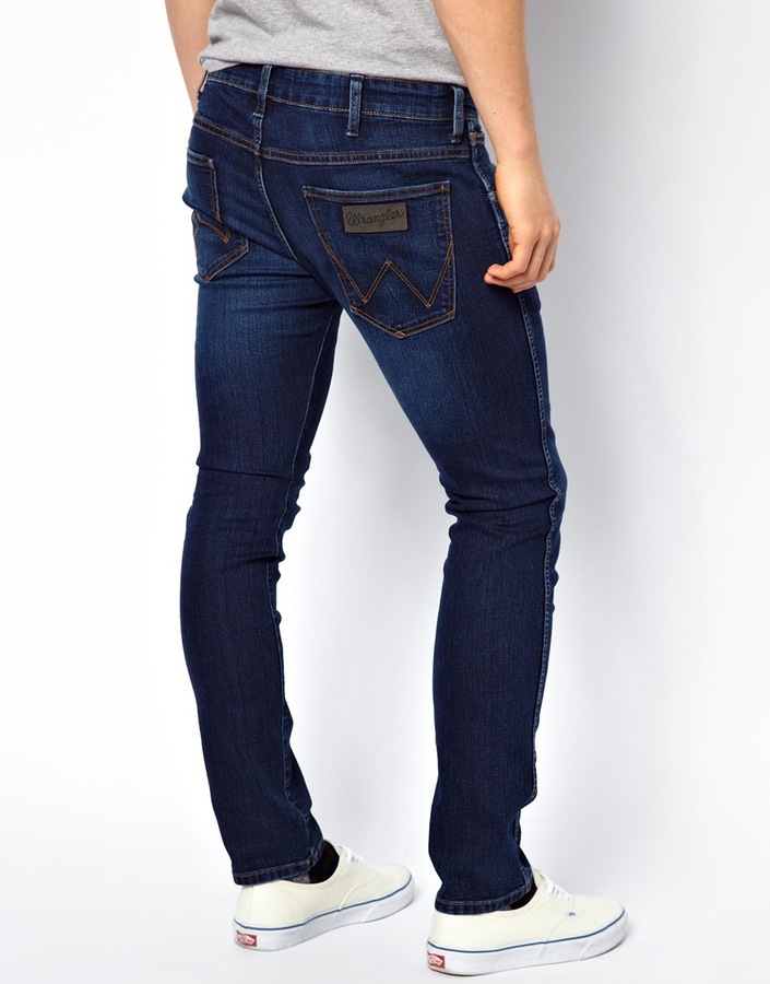 Wrangler Jeans Bryson Skinny Fit Brotherly Wash, $123 | Asos | Lookastic
