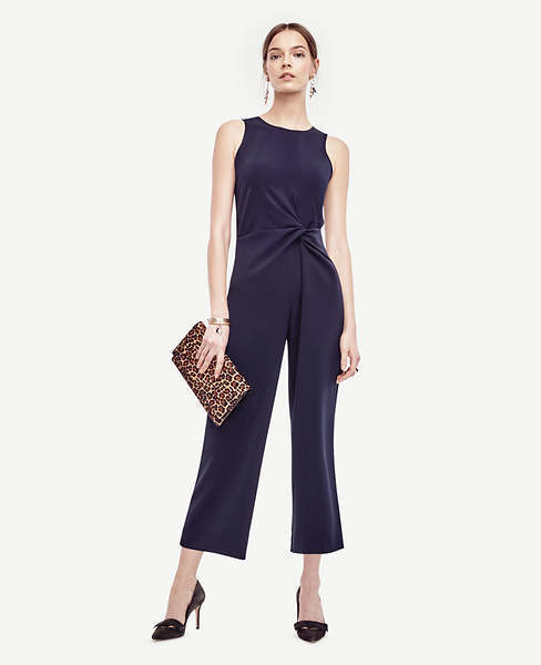 ann taylor navy jumpsuit