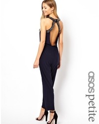 Asos Petite Jumpsuit With Embellished Collar And Back