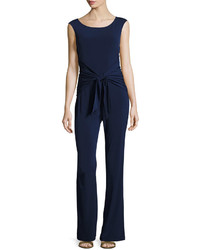 Laundry by Shelli Segal Back Tie Sleeveless Jumpsuit Blue