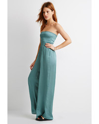 Forever 21 Contemporary Smocked Wide Leg Jumpsuit
