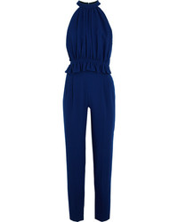 Emilia Wickstead Everette Wool Crepe Jumpsuit Royal Blue