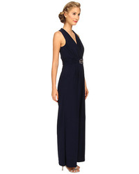 Jessica Howard Halter Jumpsuit With Waist Beading