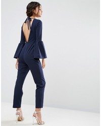 Asos Jumpsuit With Bell Sleeves And Cut Out Back