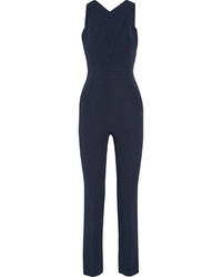 Roland Mouret Saxby Cutout Stretch Crepe Jumpsuit Midnight Blue