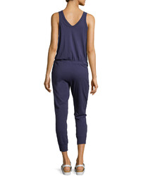 W By Wilt Scoop Neck Sleeveless Cropped Jumpsuit Navy