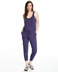 W By Wilt Scoop Neck Sleeveless Cropped Jumpsuit Navy
