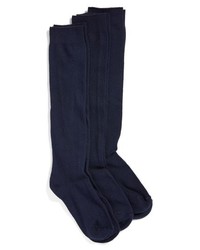 Hue 3 Pack Flat Knit Knee Socks