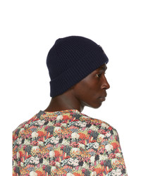 Paul Smith 50th Anniversary Navy Cashmere Rib Knit Beanie