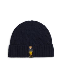 ZZDNU POLO Polo Bear Cable Knit Beanie In Navy At Nordstrom