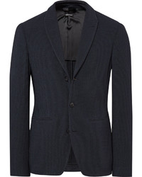 Giorgio Armani Blue Ginza Slim Fit Textured Knit Blazer 2 195 Mr Porter Lookastic