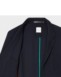 Paul Smith Navy Knitted Wool Casual Blazer