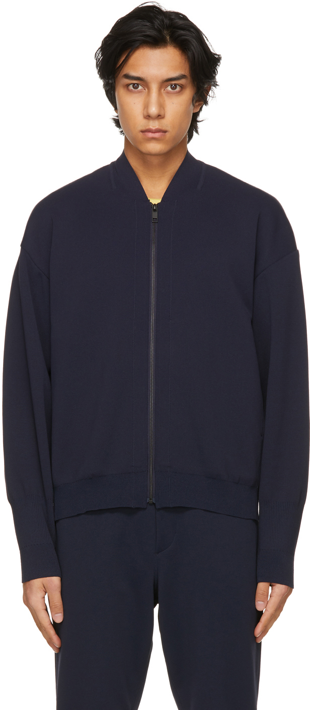 CFCL Navy Milan Rib Flight Bomber Jacket, $360 | SSENSE | Lookastic