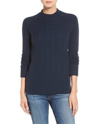 Navy Knit Cable Sweater