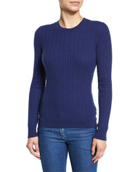 Michael Kors Michl Kors Cable Knit Crewneck Sweater Sapphire