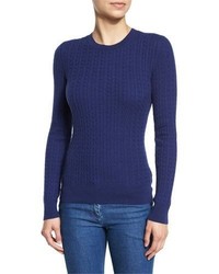 Michael Kors Michl Kors Cable Knit Crewneck Sweater Sapphire