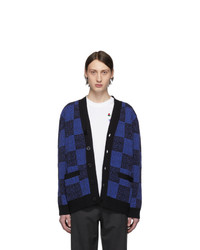 Opening Ceremony Blue And Black Jacquard Pattern Cardigan