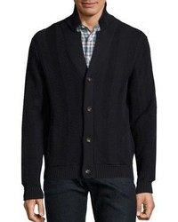 Luciano Barbera Cotton Ribbed Knit Cardigan