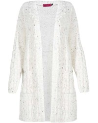 Boohoo Grace Long Cable Knit Nep Cardigan