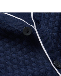 Michael Kors Michl Kors Contrast Tipped Basketweave Knitted Cardigan