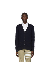 Thom Browne Navy Baby Cable Knit V Neck Cardigan