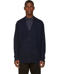 Undercover Navy Mohair Wool Knit Long Cardigan