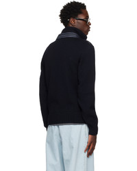 MONCLER GRENOBLE Navy Padded Down Cardigan