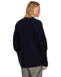 Rito Structure Navy Puff Sleeve Cardigan