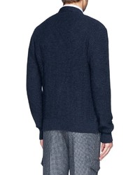 Nobrand Waffle And Cable Knit Cardigan
