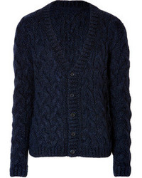 Ermanno Scervino Wool Alpaca Blend Cable Knit Cardigan