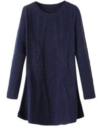 Navy Knit Casual Dress