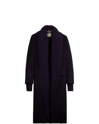 Burberry Cashmere Detachable Rib Knit Collar Coat