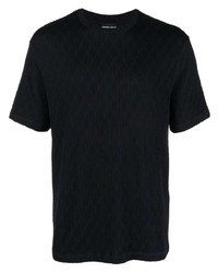 Giorgio Armani Crew Neck Ribbed Knit T Shirt