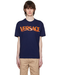 Versace Navy Barocco T Shirt