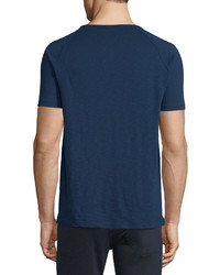 Vince Raglan Sleeve Crewneck Knit T Shirt Indigo