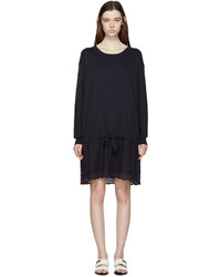 See by Chloe See By Chlo Navy Broderie Anglaise Knit Dress