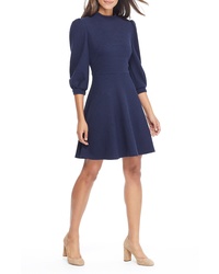 Gal Meets Glam Collection Maggie Texture Knit Fit Flare Dress