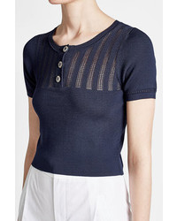 The Kooples Knit Top With Lace Detail