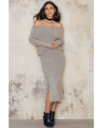 NA-KD Slit Midi Knitted Skirt