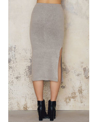 NA-KD Slit Midi Knitted Skirt