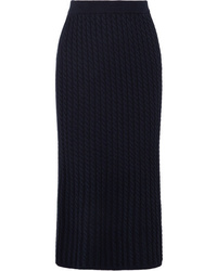 Alessandra Rich Cable Knit Cotton Blend Midi Skirt