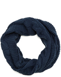 Dailylook Chunky Cable Knit Infinity Scarf In Navy