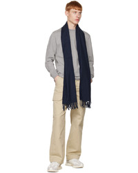A.P.C. Navy Ambroise Brode Scarf
