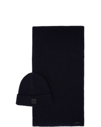 BOSS Navy Gianto Beanie And Scarf Set