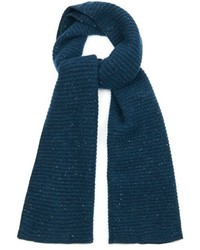 Raey Ry Chunky Ribbed Knit Donegal Wool Scarf