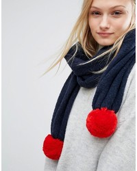 Tommy Hilfiger Knitted Scarf With Detachable Pom In Two Colors