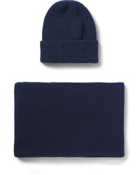 William Lockie Ribbed Cashmere Hat And Scarf Set