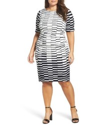 Vince Camuto Plus Size Ruched Stretch Knit Sheath Dress