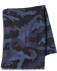 Navy Knit Silk Scarf